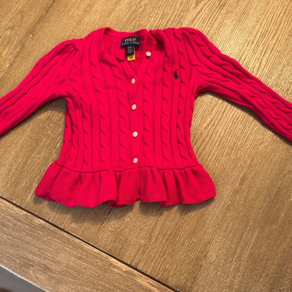 Ralph Lauren Pink Cable Knit Cardigan